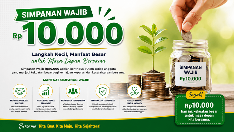 Simpanan Wajib Rp10.000 Langkah Kecil untuk Masa Depan Bersama yang Lebih Sejahtera