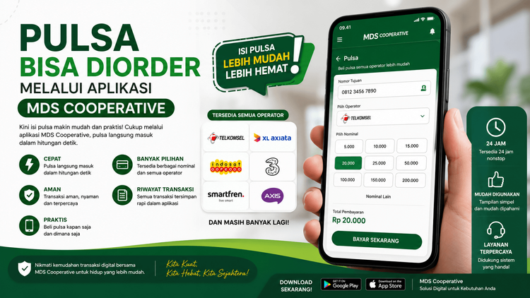 Pulsa Kini Lebih Mudah Diorder Melalui Aplikasi MDS Cooperative